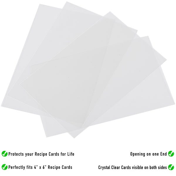 Recipe Card Protectors 100 Pack Clear Recipe Card Sleeves The Akshaya