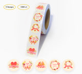 Thank you stickers roll - Pink Floral