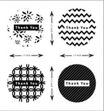 Thank you sticker roll - Black & White  1