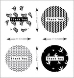 Thank you sticker roll - Black & White 2
