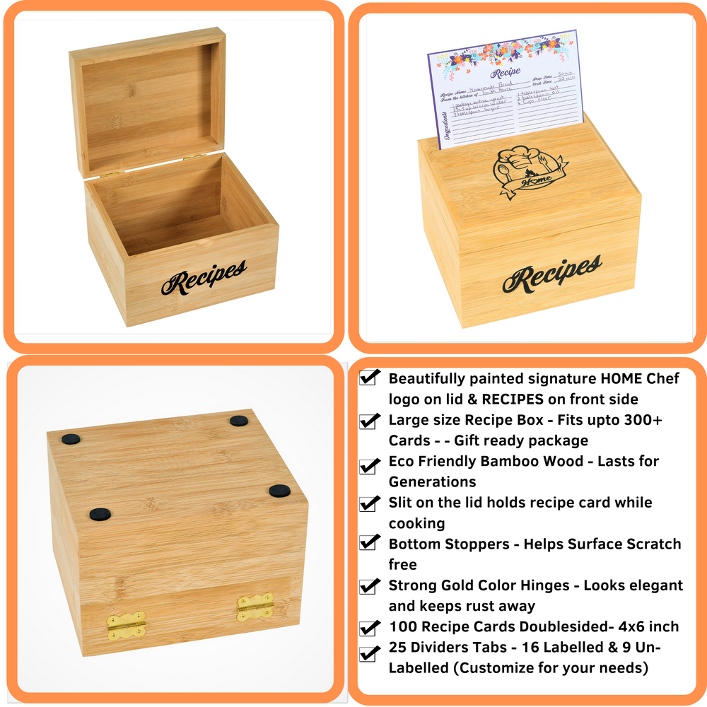 Recipe Box Gift Set - Bamboo