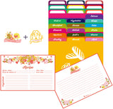 Pink Floral Recipe Cards and Dividers Set